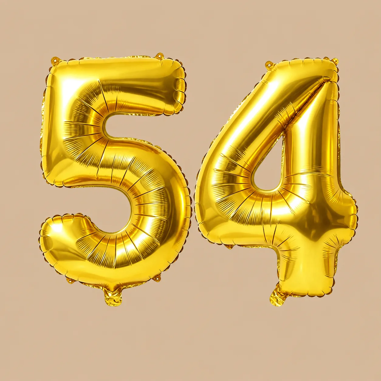 54th Birthday Gold Number Balloons: the shop's own photo