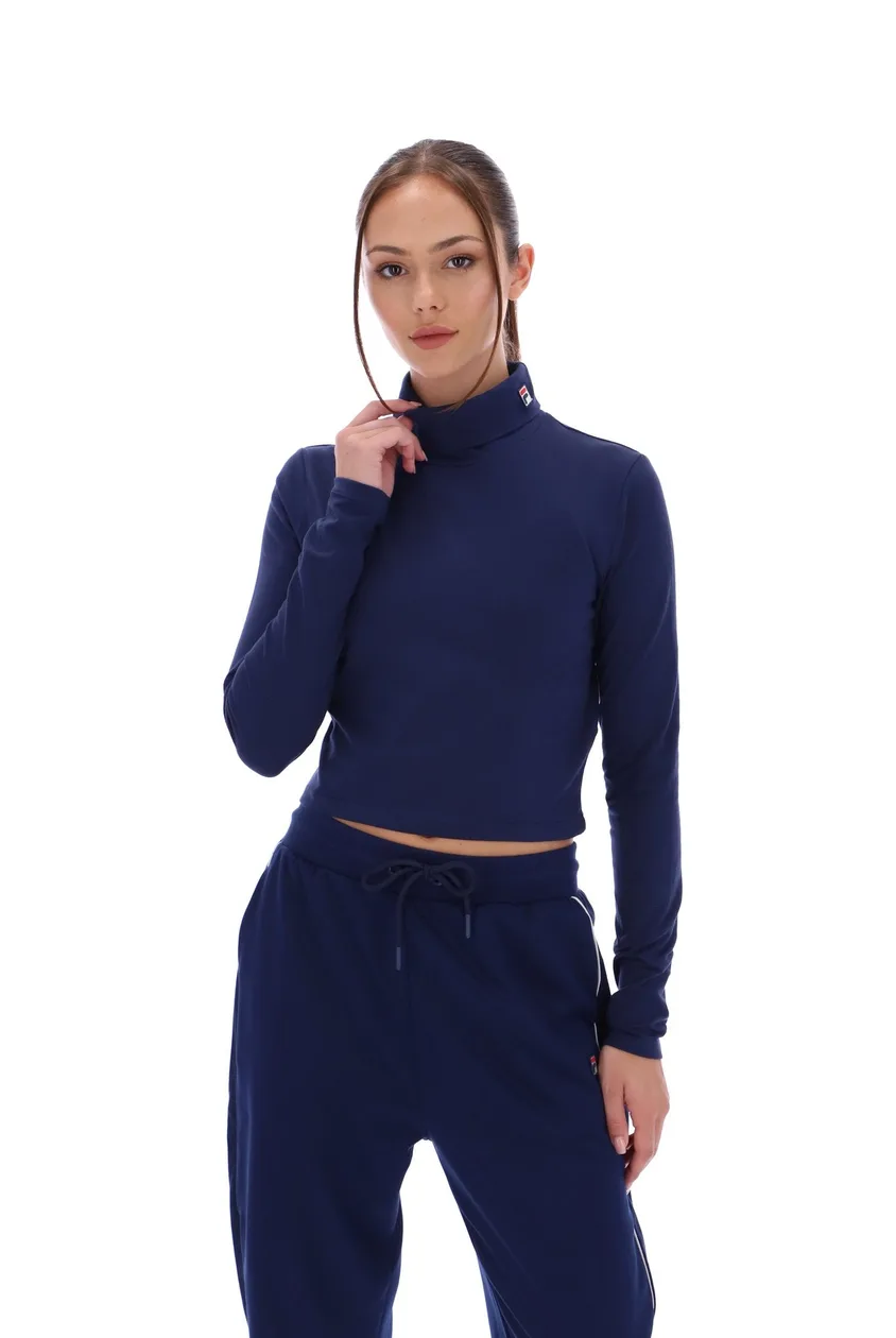Navy Heidi Cropped Roll Neck Top - XS: the shop's own photo