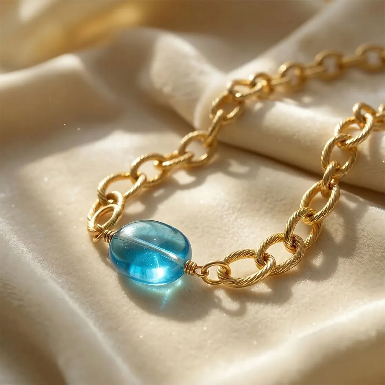 Blue Topaz December Birthstone Statement Pendant Necklace: the shop's own photo