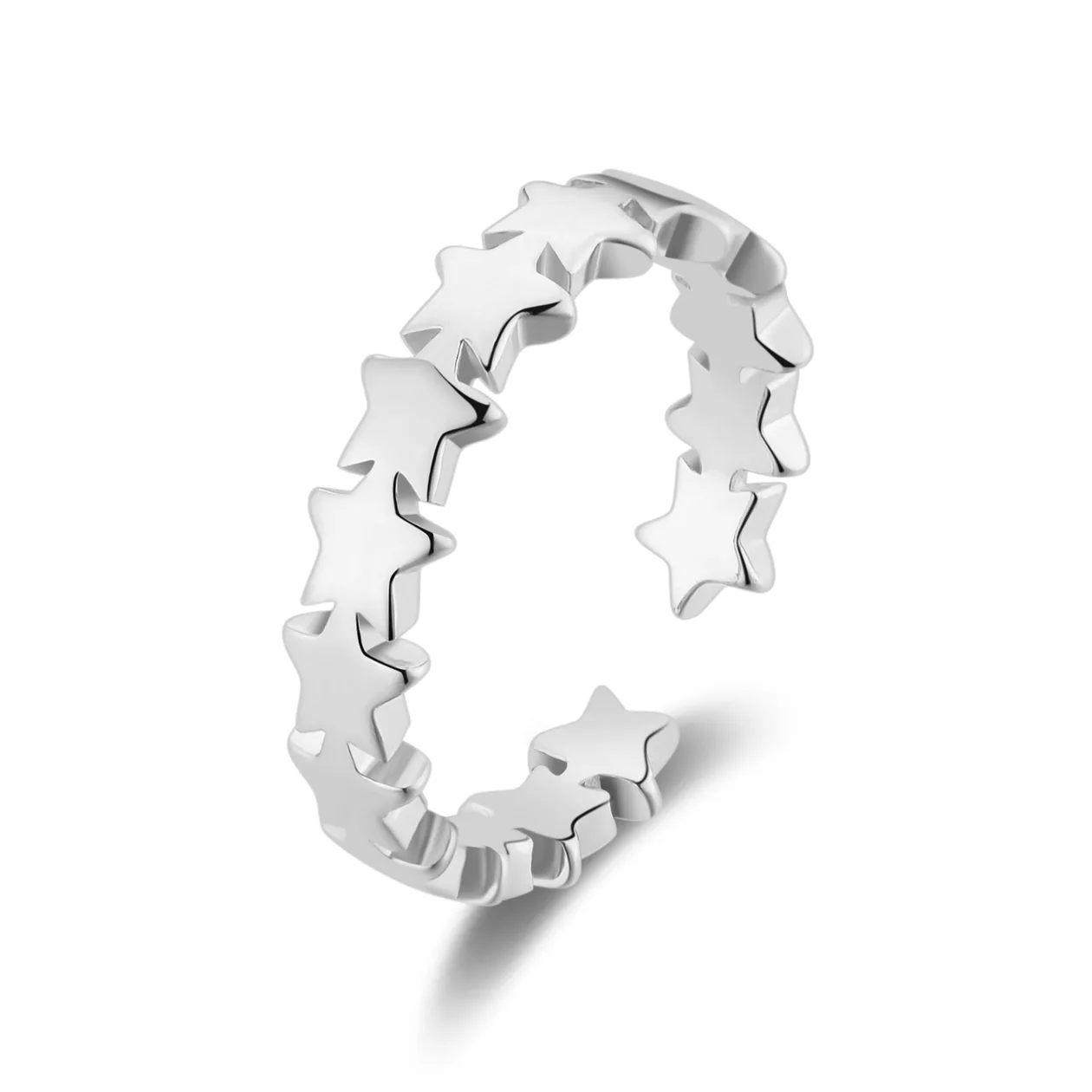 Silver Plated Adjustable Star Band Ring: the shop's own photo