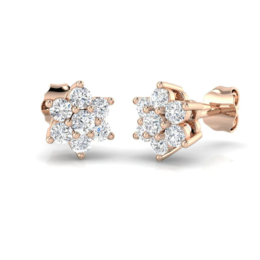 Anniversary Edition Diamond Earring 0.5 ct Platinum, 9ct, 18ct White, Yellow & Rose Gold | Handcrafted - 9k Rose Gold / 0.50 Carat / Natural-F/VS: the shop's own photo