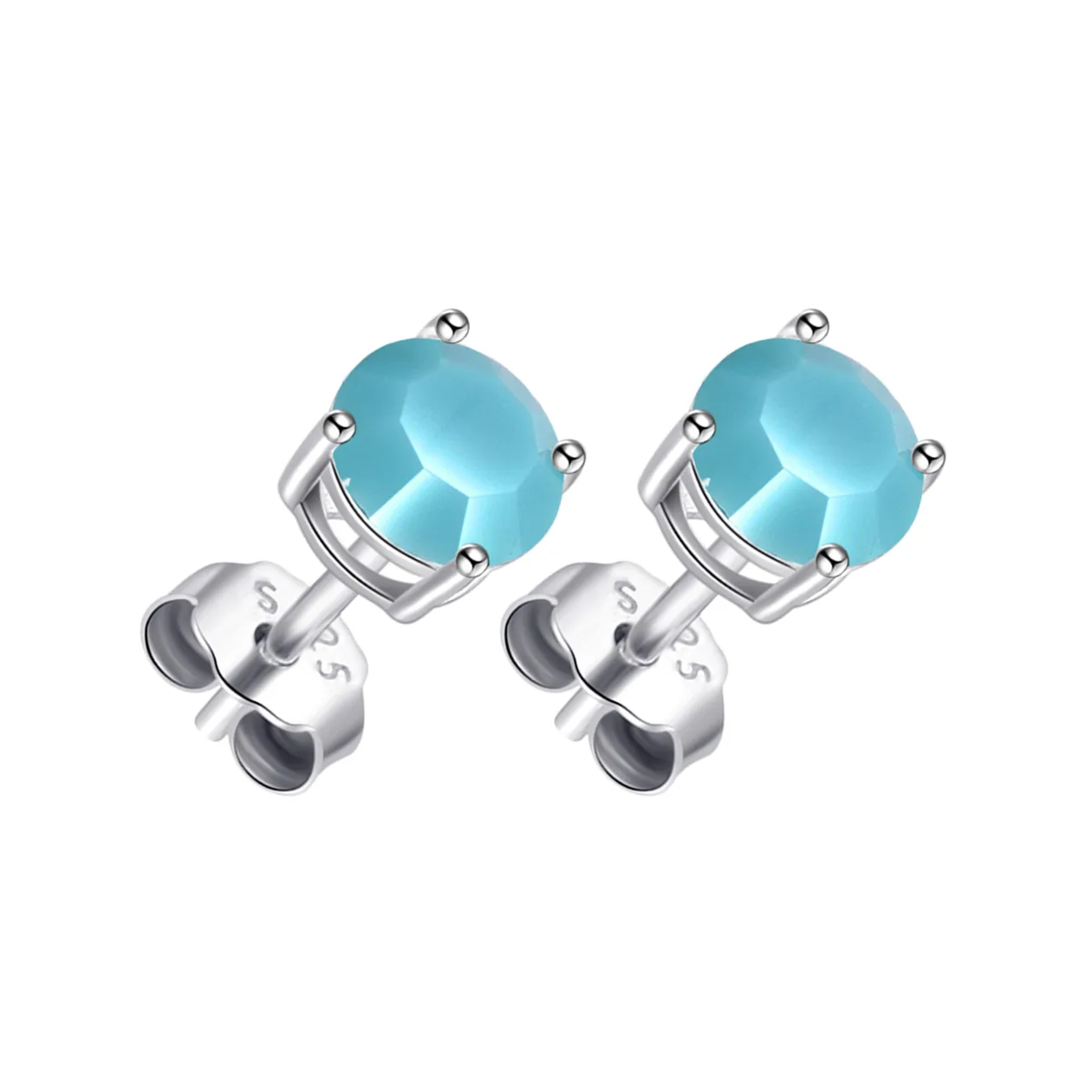 Sterling Silver Turquoise Earrings Created with Zircondia® Crystals: the shop's own photo