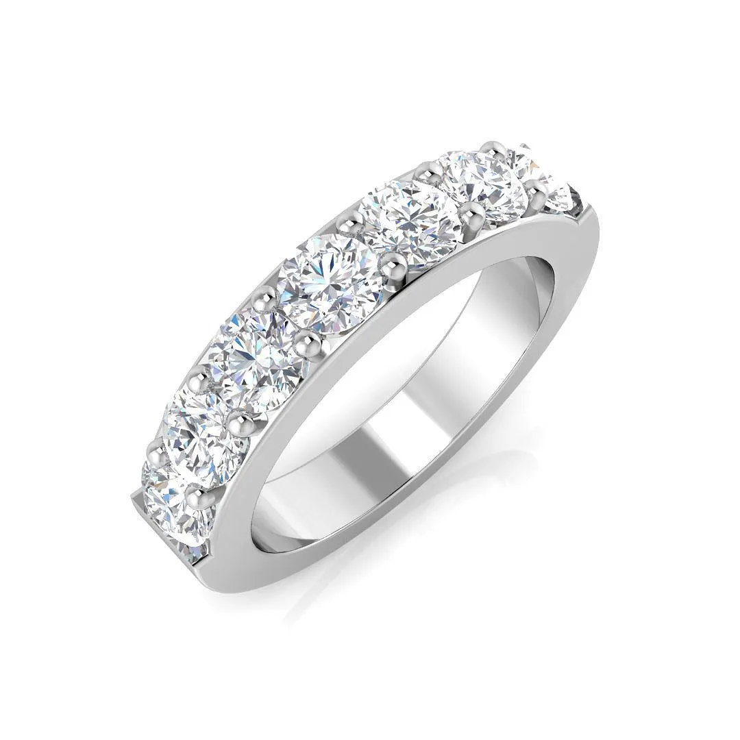 0.35-1.50ct D/VVS Lab-Grown Round Cut Diamond Claw Set Half Eternity Ring - 18k Yellow Gold / 0.50 Carat: the shop's own photo