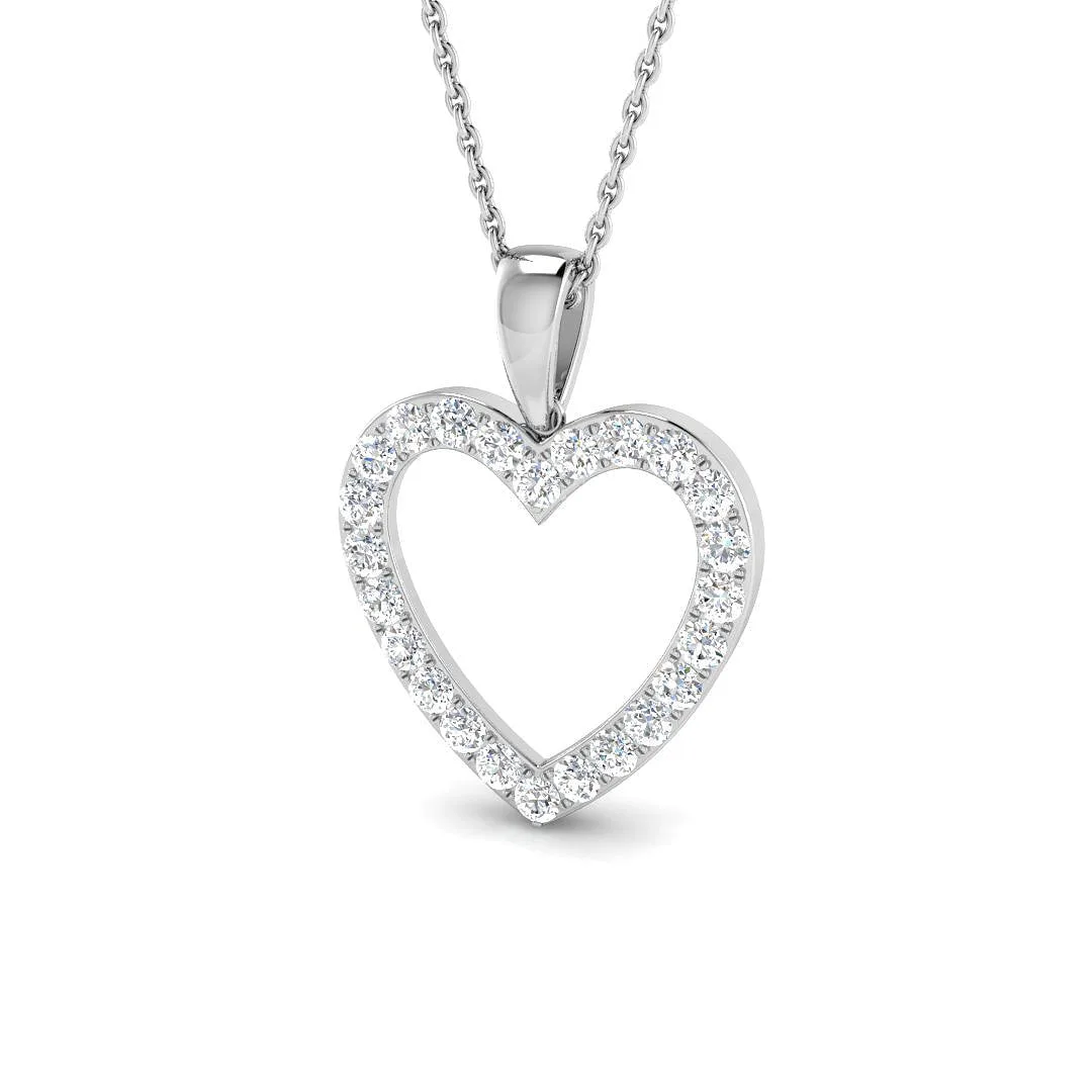 Heart Round Cut Diamond Pendant | Heart Diamond Pendant Without Chain - 950 Platinum / Natural Diamond(F/SI) / 4.50 Carat: the shop's own photo