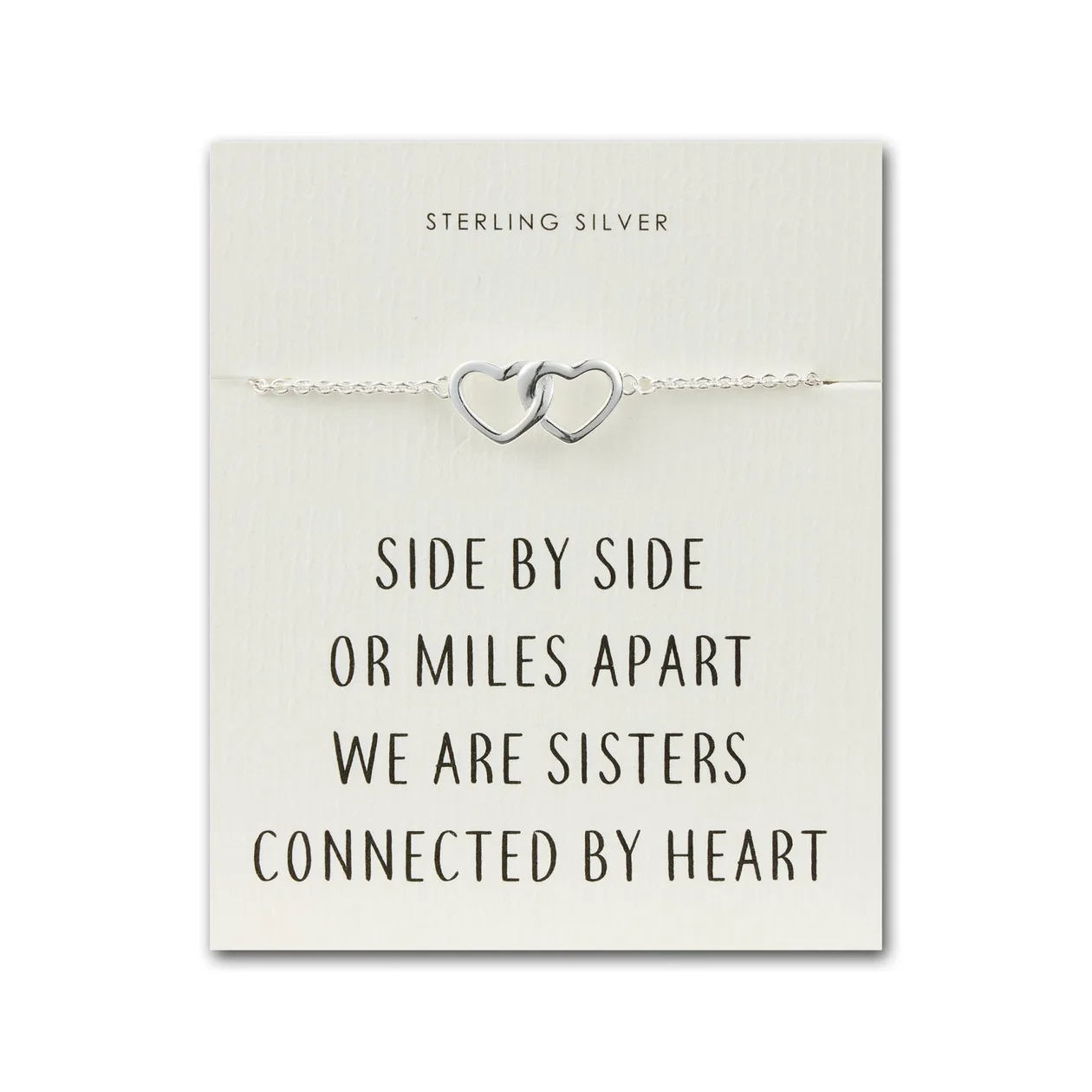 Sterling Silver Sister Heart Link Bracelet with Quote Card: the shop's own photo