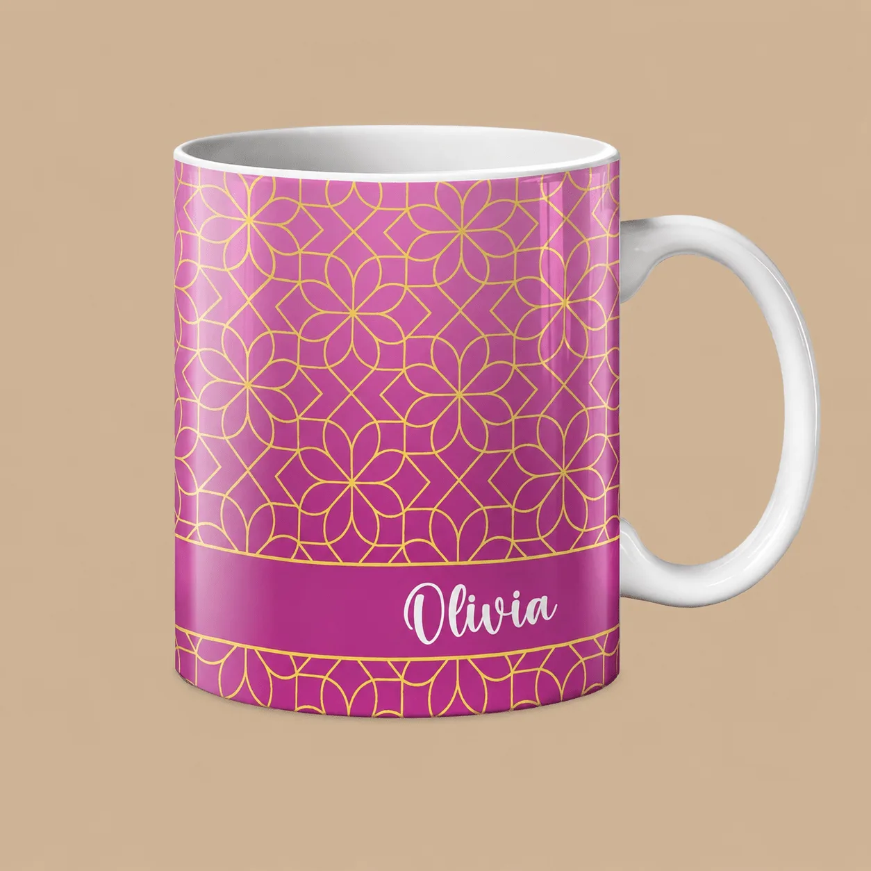 Personalised Pink Blossom Name Mug: the shop's own photo
