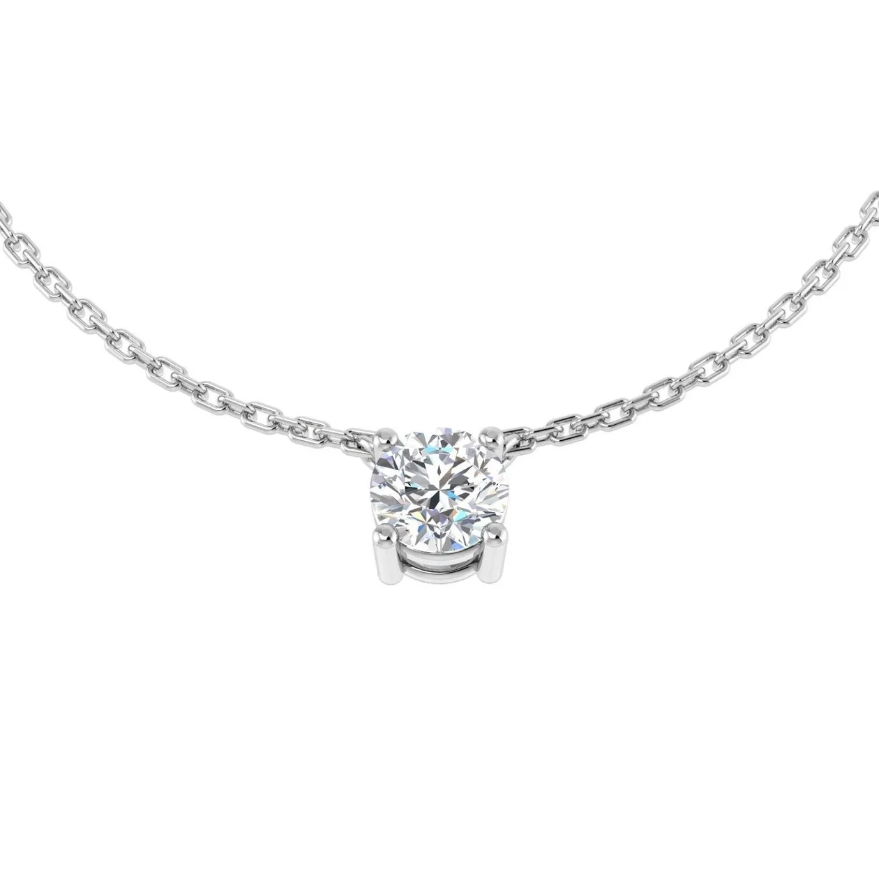 Floating Round Diamond Pendant Without Chain in White Gold - 18k Yellow Gold / 0.20 Carat: the shop's own photo