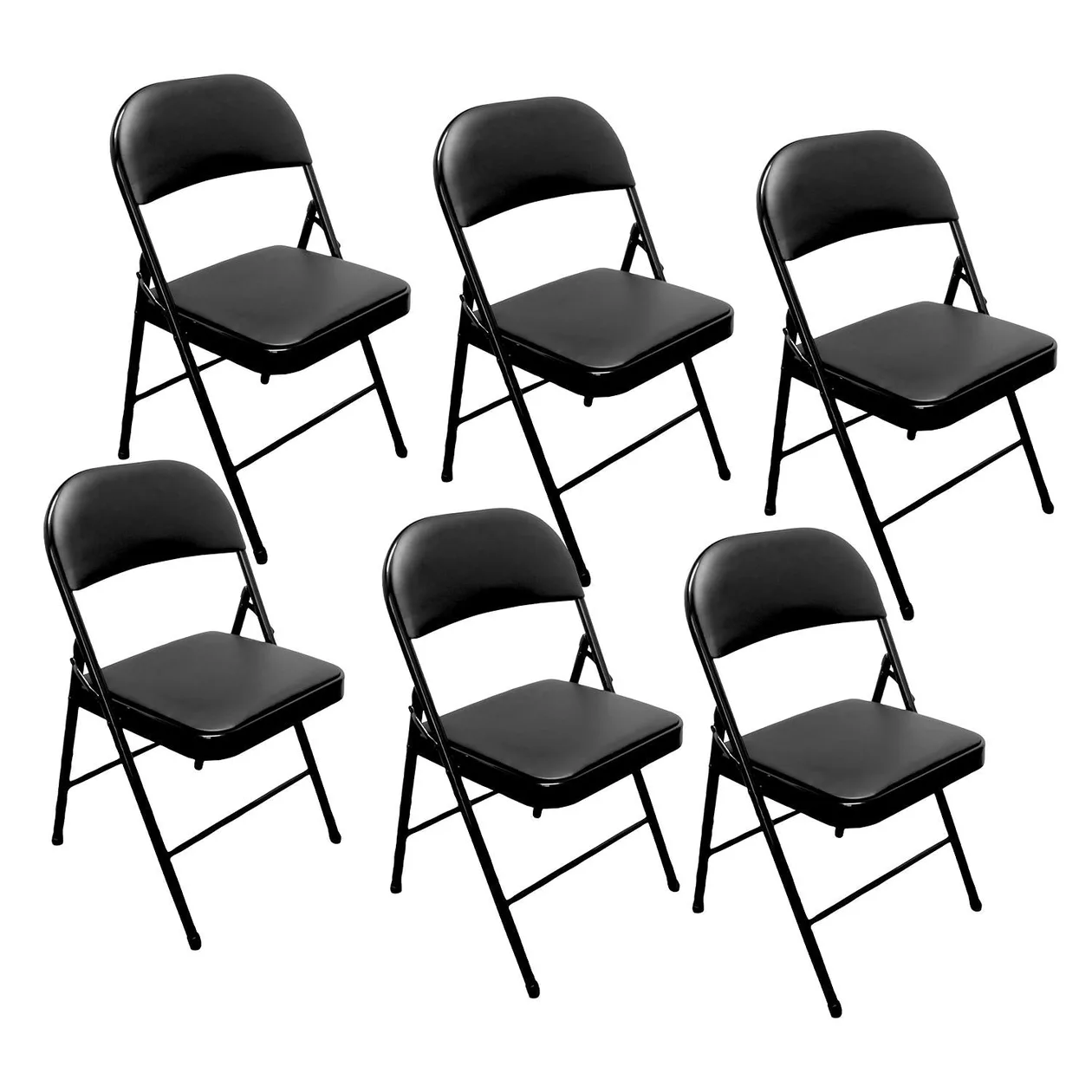 6 x Folding Padded Metal Chairs For Indoor and Outdoor: the shop's own photo