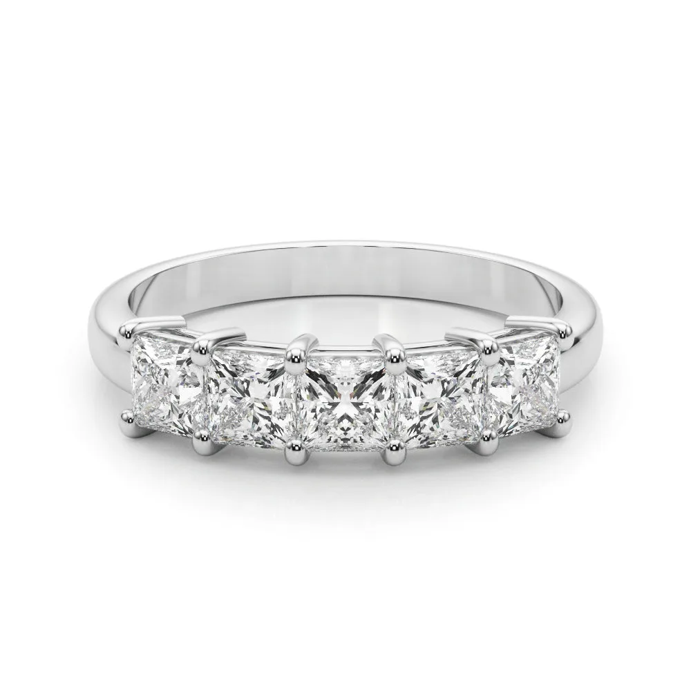 Lab-Grown Diamond Prong Princess Cut 5-Stone Diamond Ring - 18k Yellow Gold / 0.50 Carat: the shop's own photo