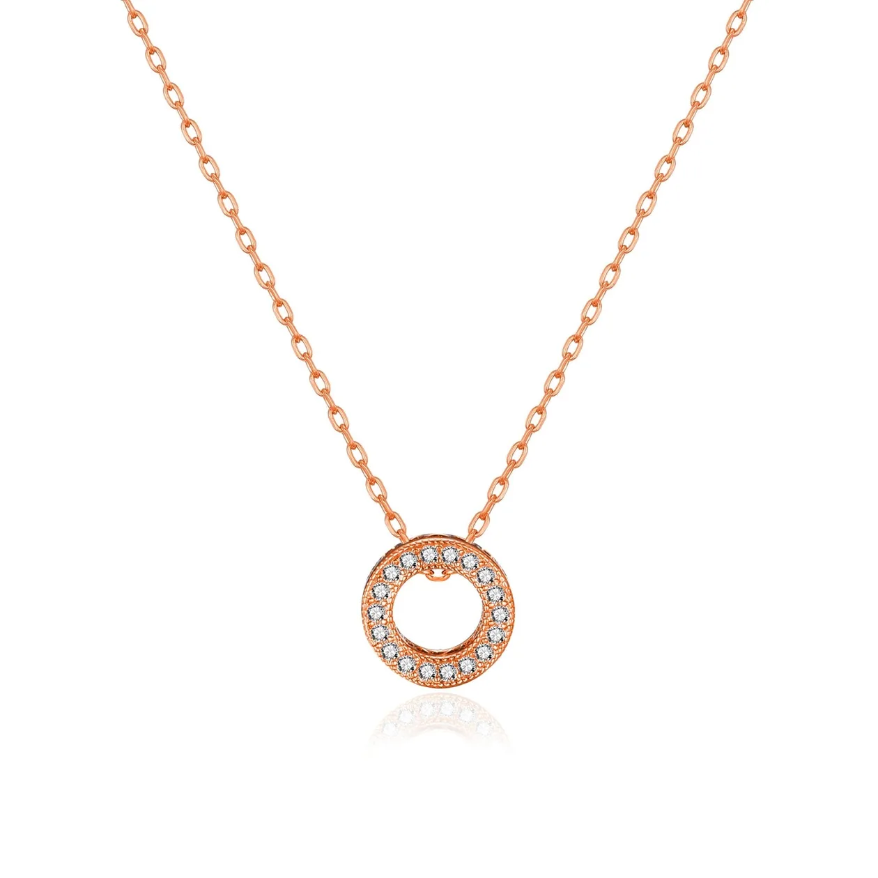 Rose Gold Plated Circle of Life Necklace Created with Zircondia® Crystals: the shop's own photo
