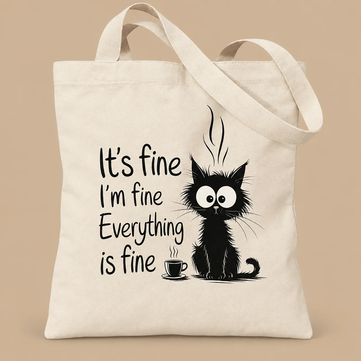 Everything Is Fine Canvas Tote Bag: the shop's own photo
