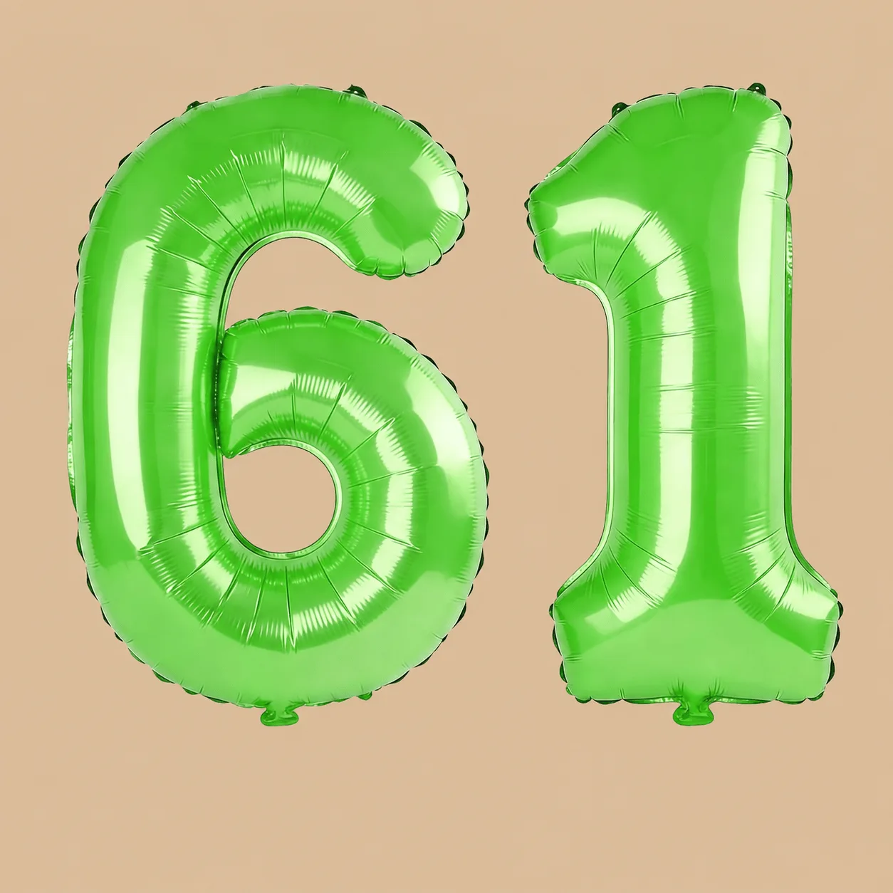 61st Birthday Fruit Green Number Balloons: the shop's own photo