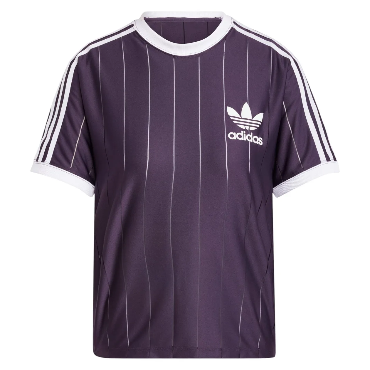 adidas Originals Women's Adicolor 3-Stripes Pinstripe T-Shirt - Aurora Black | Size: M: the shop's own photo