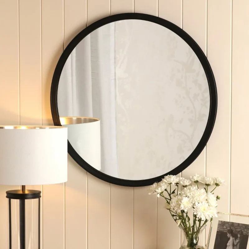 Laura Ashley Harrington Round Mirror In Matt Black Finish: the shop's own photo