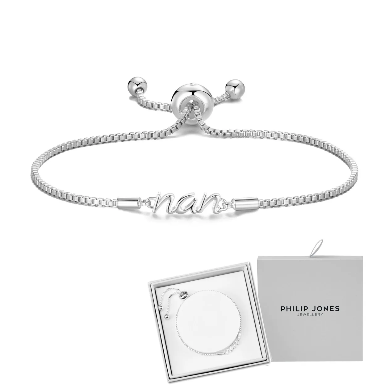 Silver Plated Nan Bracelet Created with Zircondia® Crystals with Gift Box: the shop's own photo