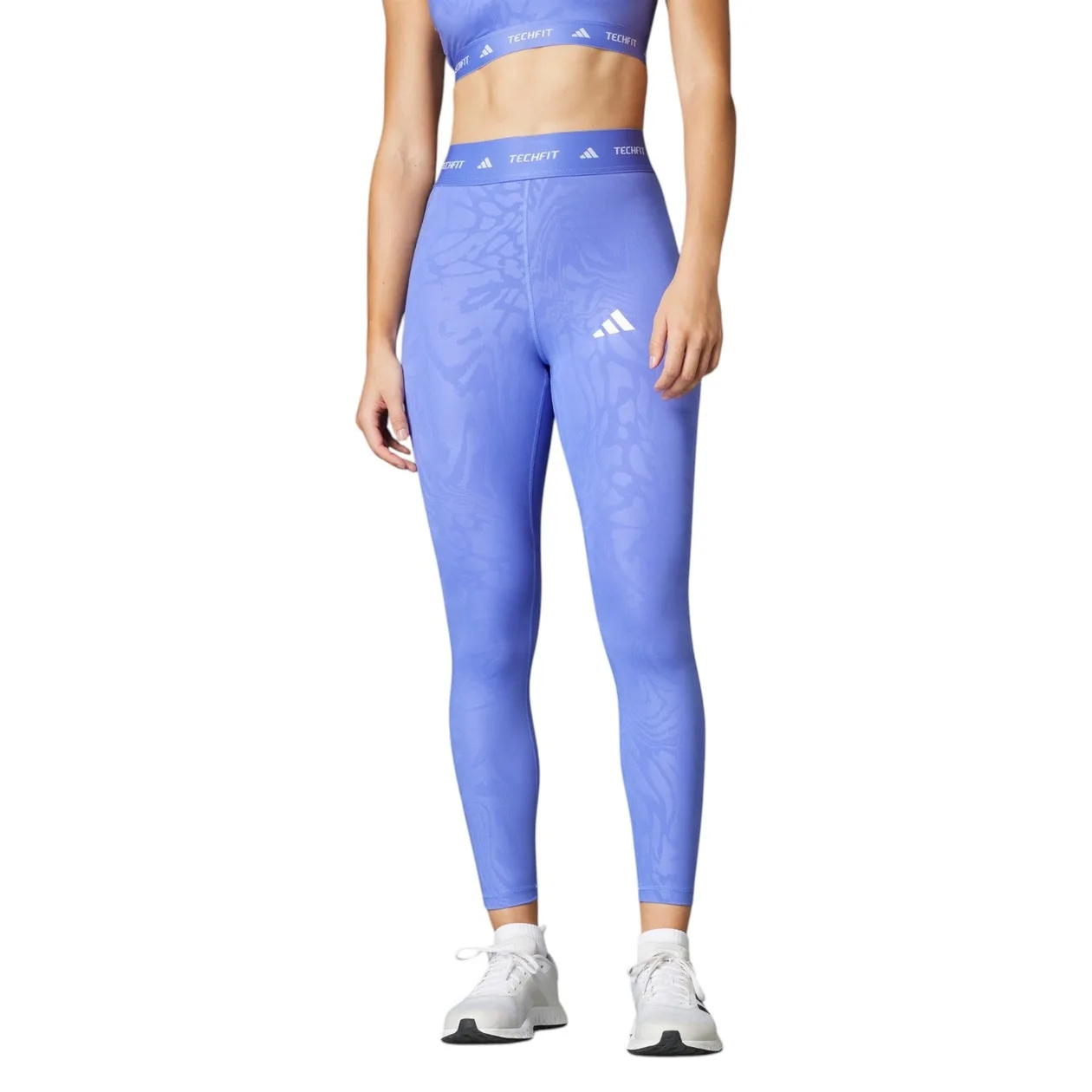 adidas Women's Techfit Printed 7/8 Leggings - Semi Cobalt Blue | Size: XS: the shop's own photo