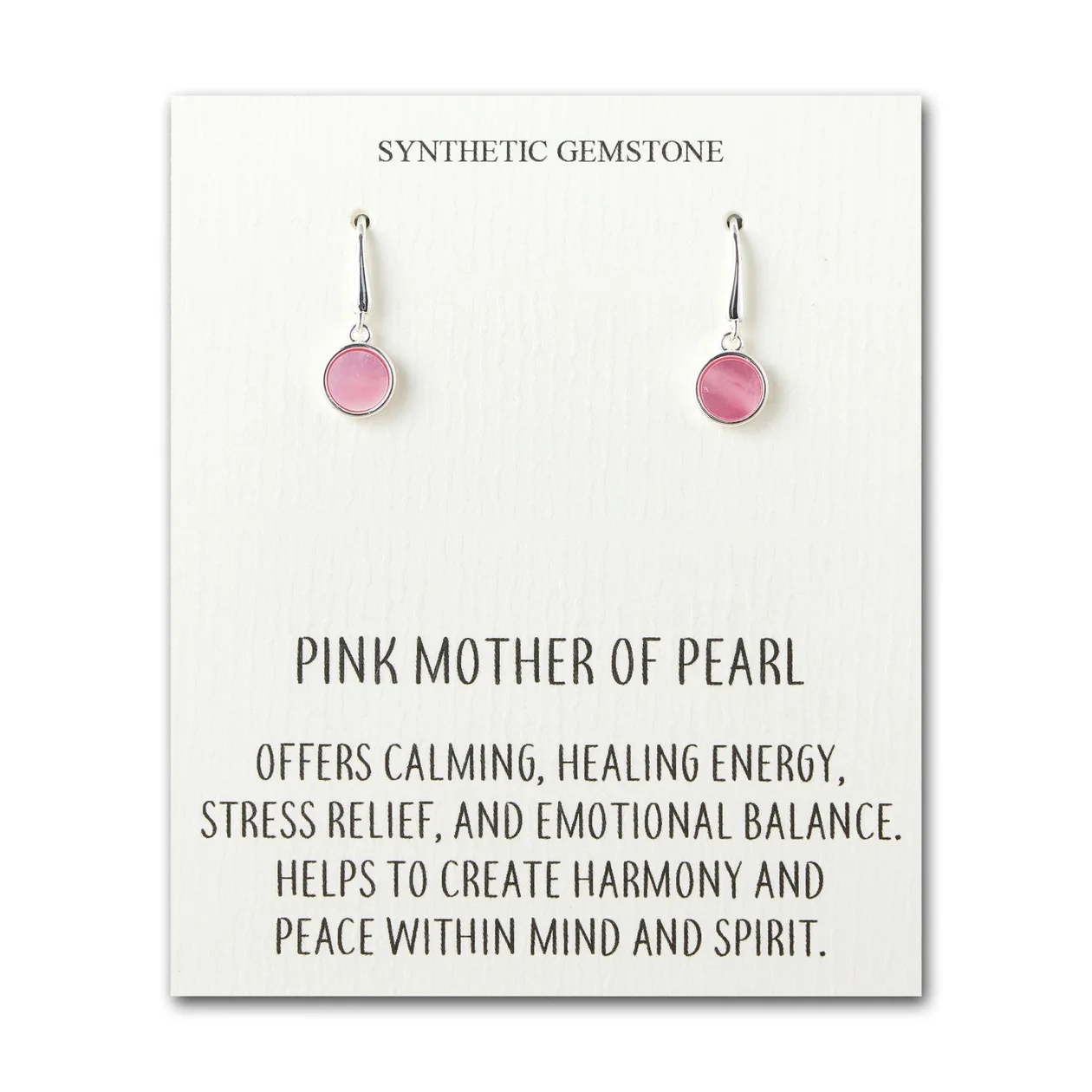 Pink Mother of Pearl Drop Earrings with Quote Card: the shop's own photo
