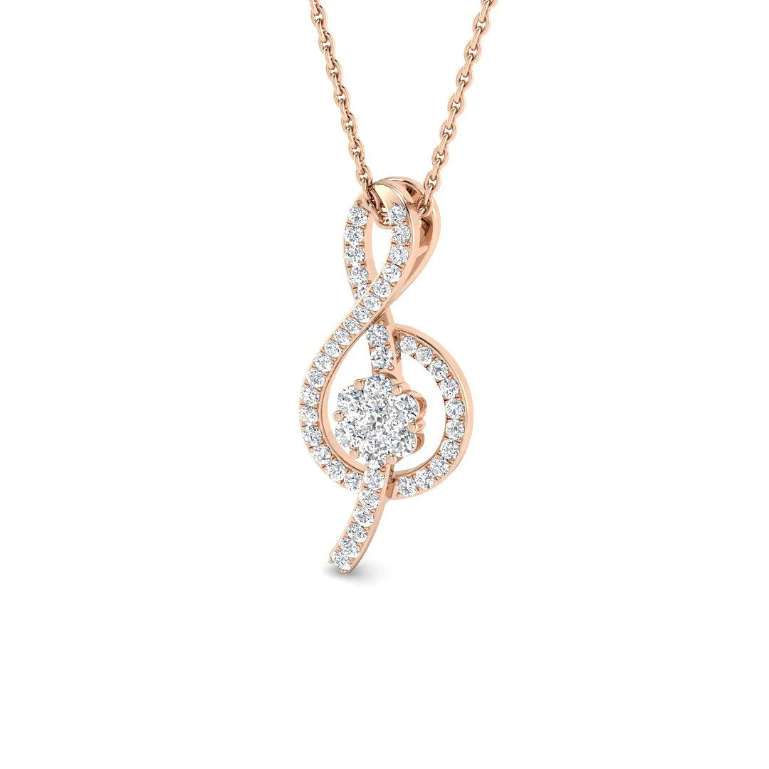 0.33ct Diamond Pendant – Lab Grown & Natural Diamond - 9k Rose Gold / Natural Diamond(F/SI) / 0.33 Carat: the shop's own photo