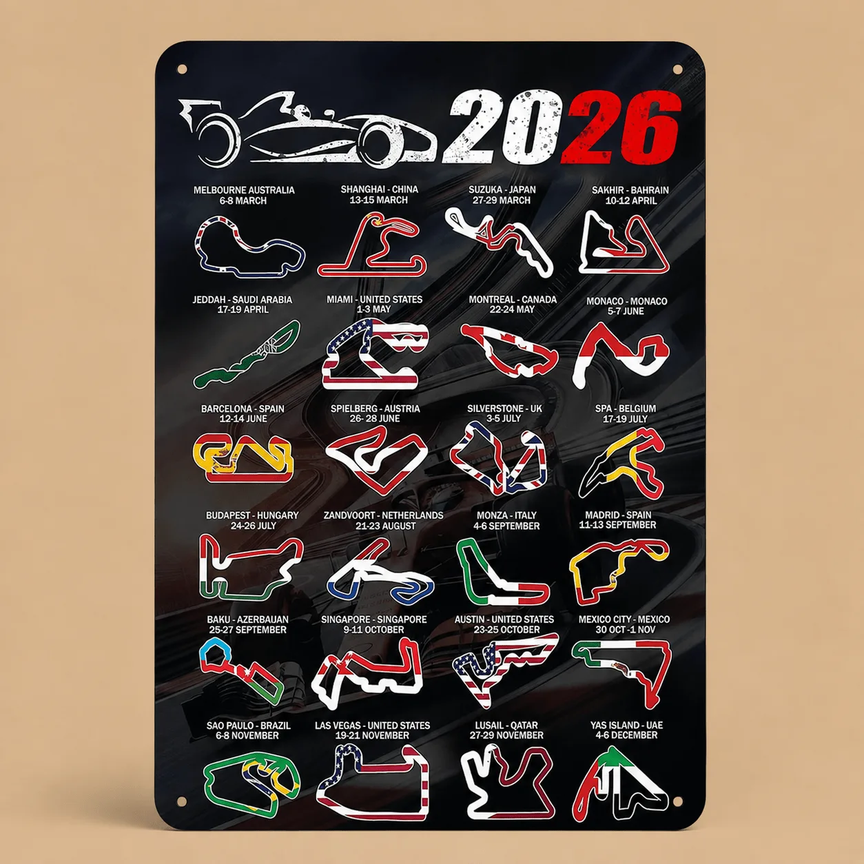 YNR Formula Racing Tracks Poster: the shop's own photo
