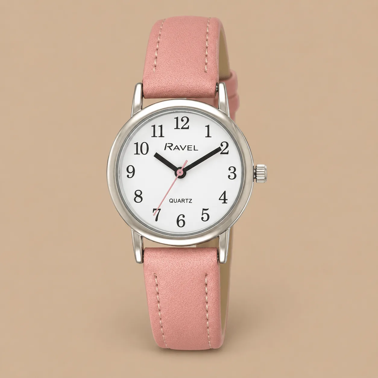 Ravel Women's Pastel Coloured Everyday Silver Tone Watch - Pink: the shop's own photo