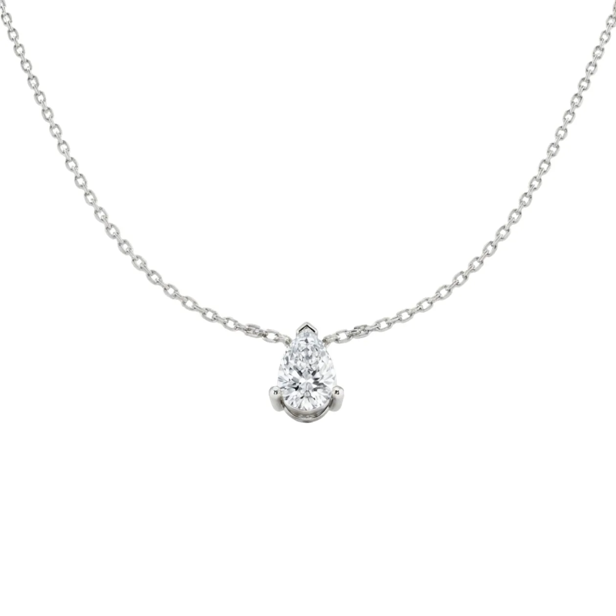 Lab Grown Pear Diamond Solitaire Necklace | Solitaire Necklace With Chain - 18k Yellow Gold / 0.20 Carat: the shop's own photo