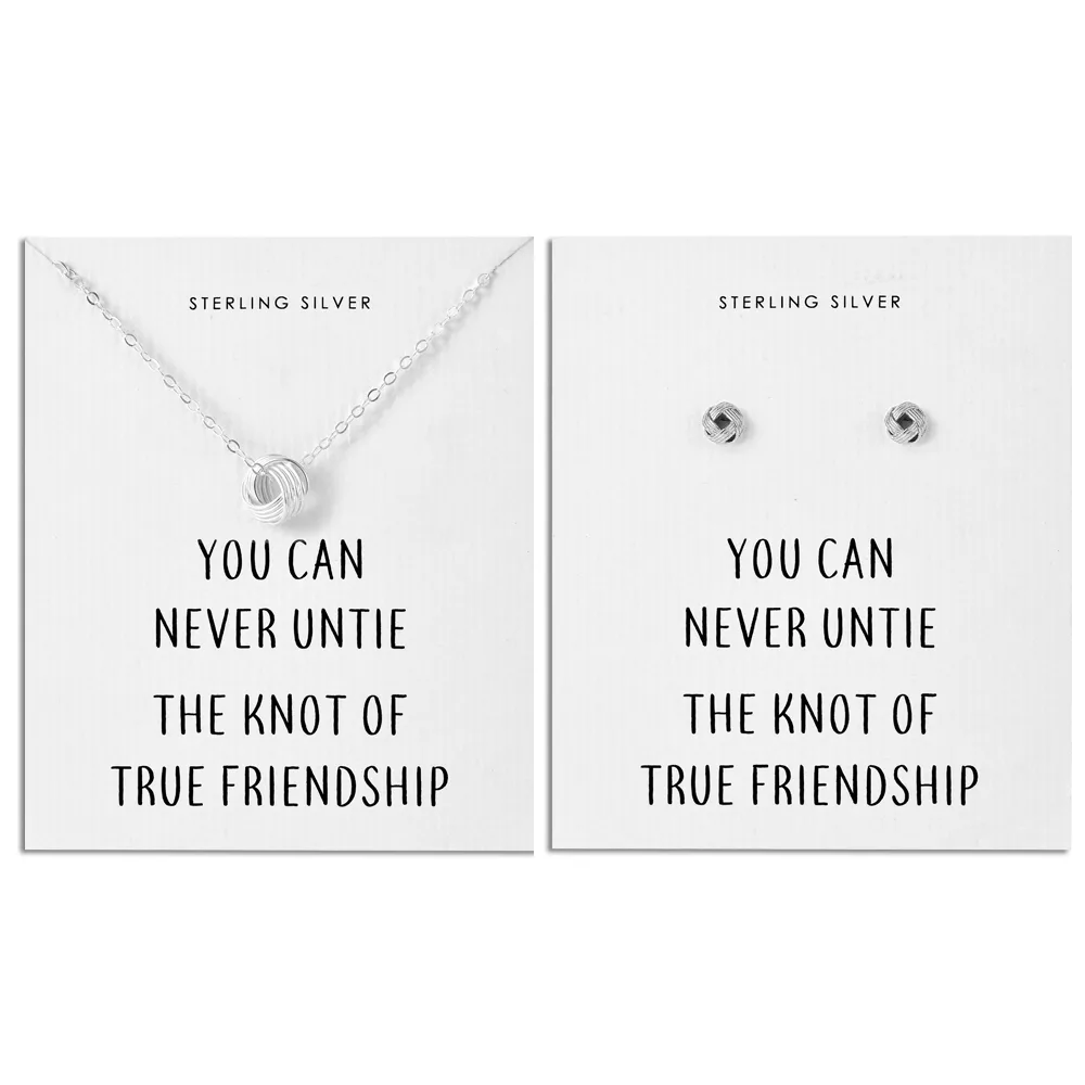 Sterling Silver Friendship Quote Knot Set: the shop's own photo