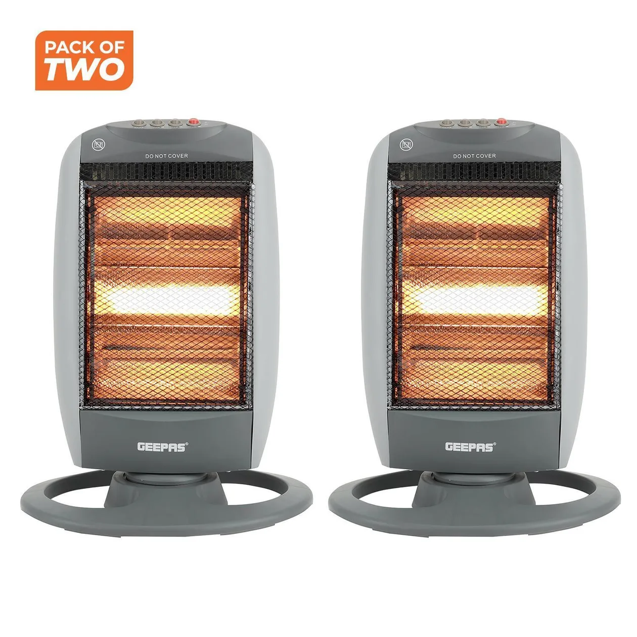 Set Of 2 Grey Instant Halogen Heaters With 3 Heat Settings: the shop's own photo