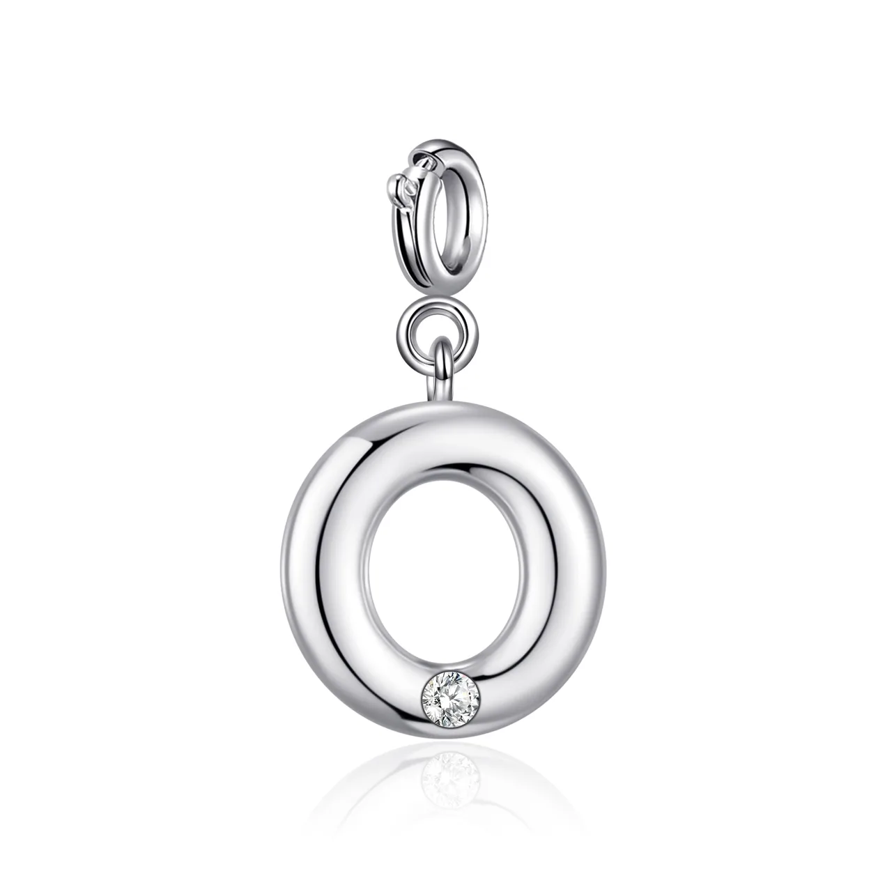 Clip On Initial Charms Letter A-Z Created with Zircondia® Crystals - O: the shop's own photo