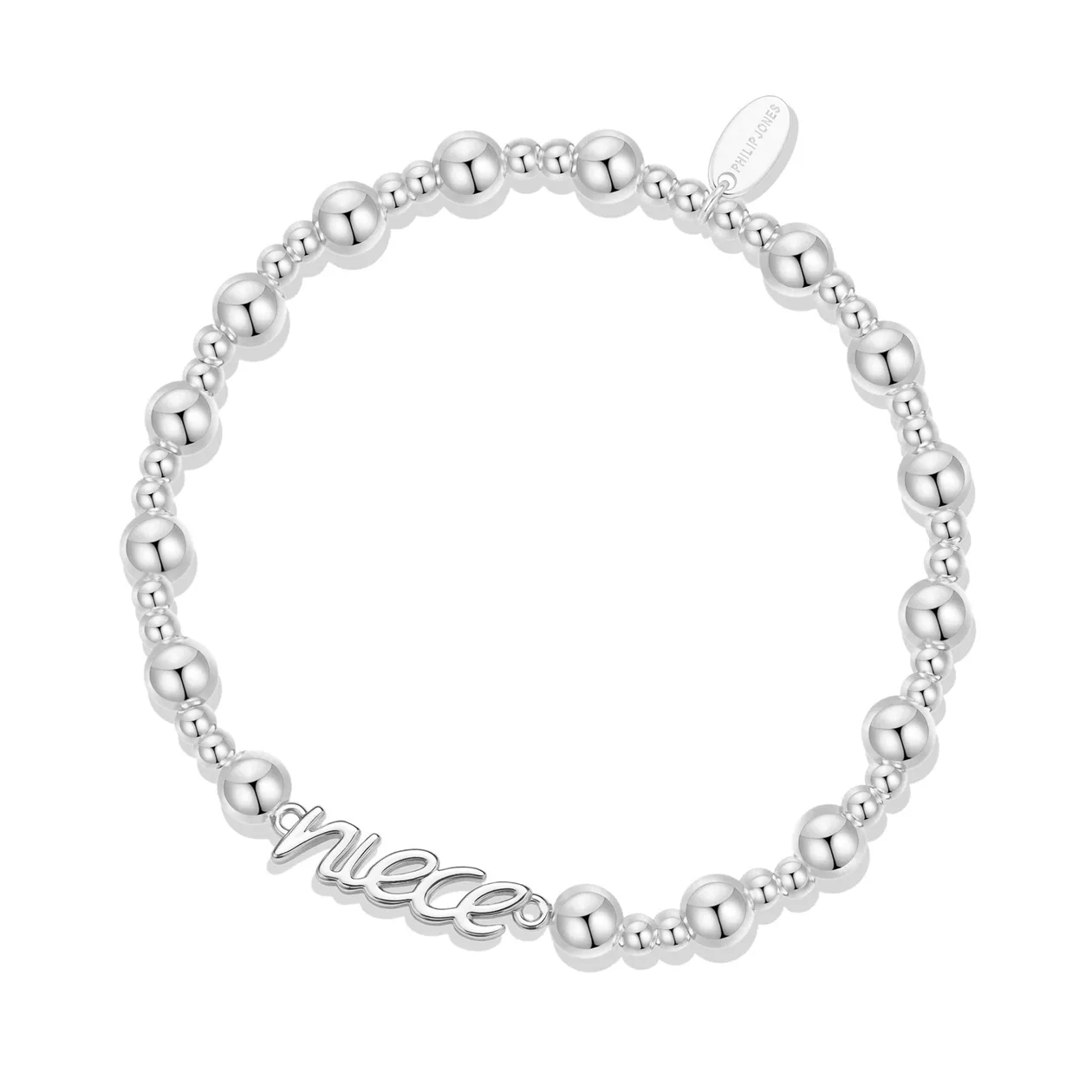 Silver Plated Niece Beaded Stretch Bracelet: the shop's own photo