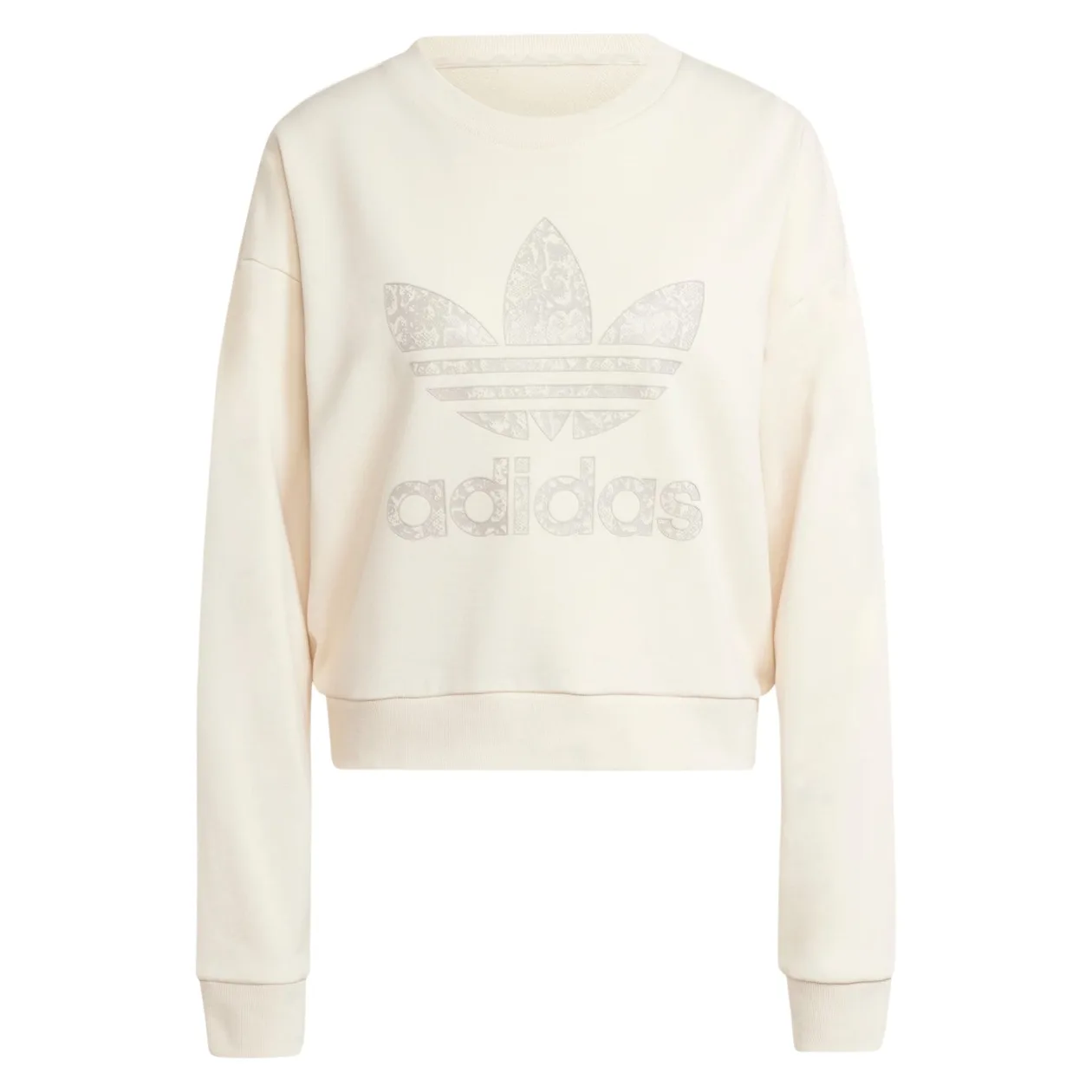 adidas Originals Women's Snake Crew Neck Trefoil Sweatshirt - Wonder White | Size: S: the shop's own photo