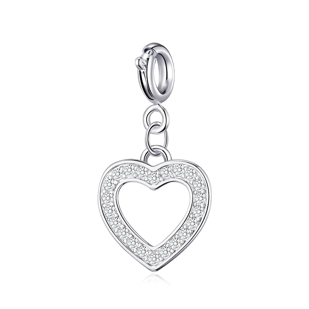 Clip On Charms Created with Zircondia® Crystals - Open Heart: the shop's own photo