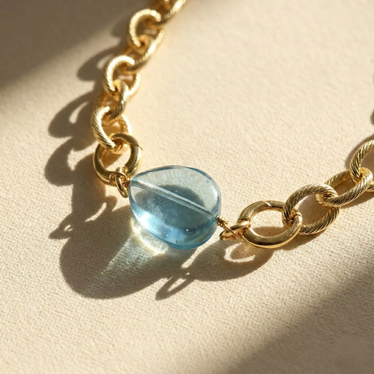 Aquamarine March Birthstone Statement Pendant Necklace: the shop's own photo