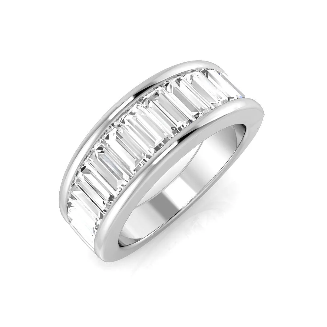 1.50-3.00ct Lab-Grown D/VVS Baguette Cut Diamond Channel Set Half Eternity Ring. - 18k Yellow Gold / 2.00 Carat: the shop's own photo
