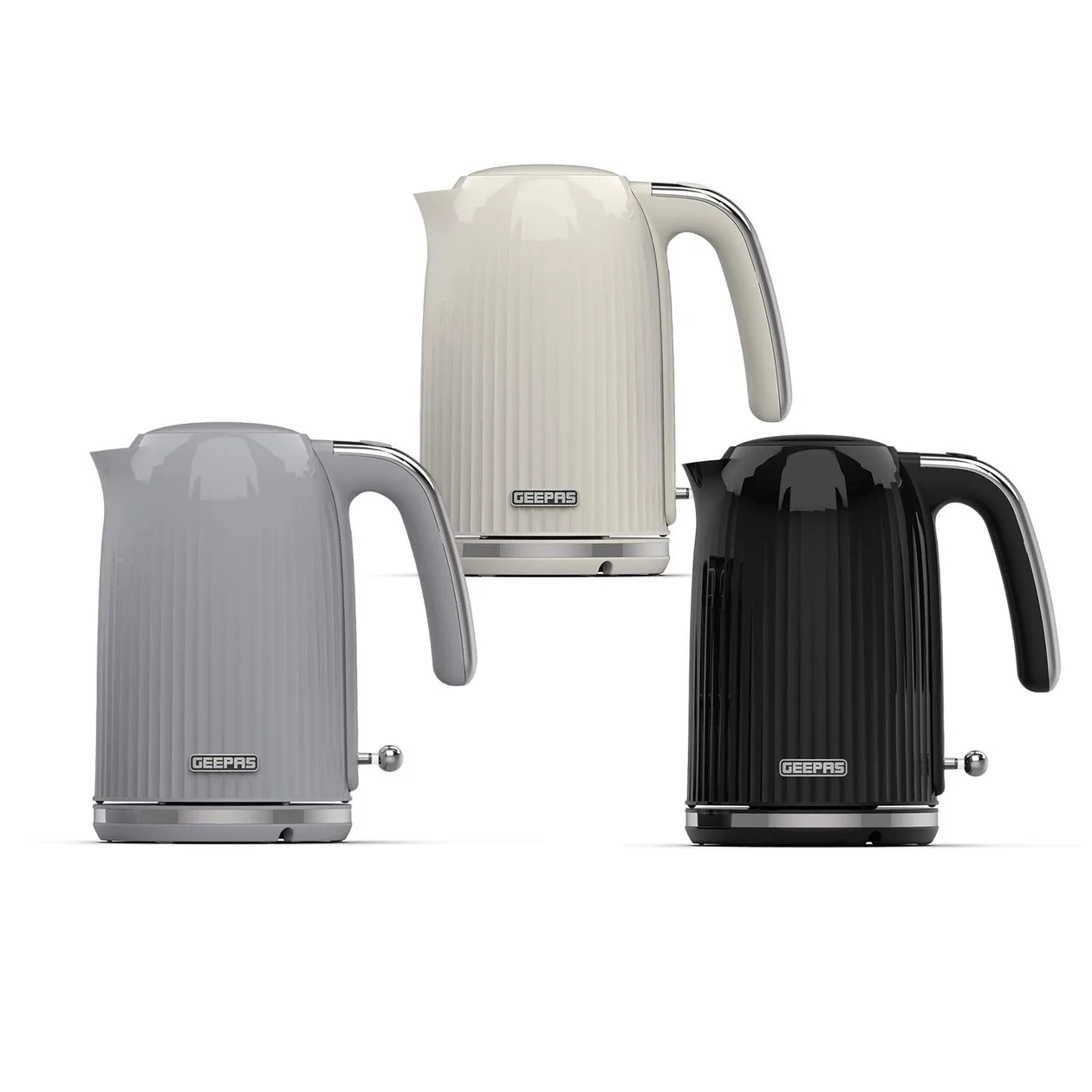 1.7L Grey Fluted Rapid Boil Cordless Electric Jug Kettle: the shop's own photo