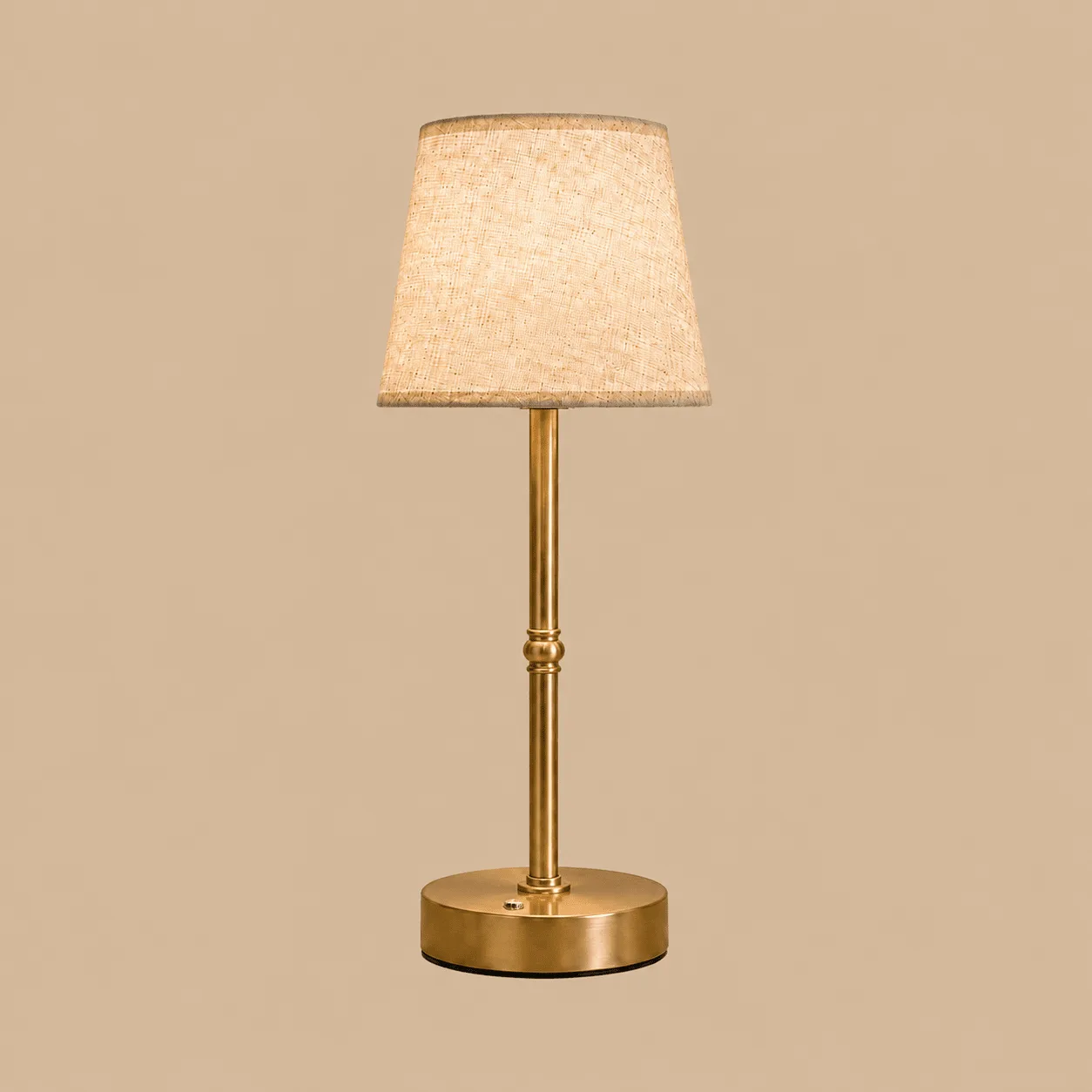 Gold Cordless Table Lamp with Fabric Shade: the shop's own photo