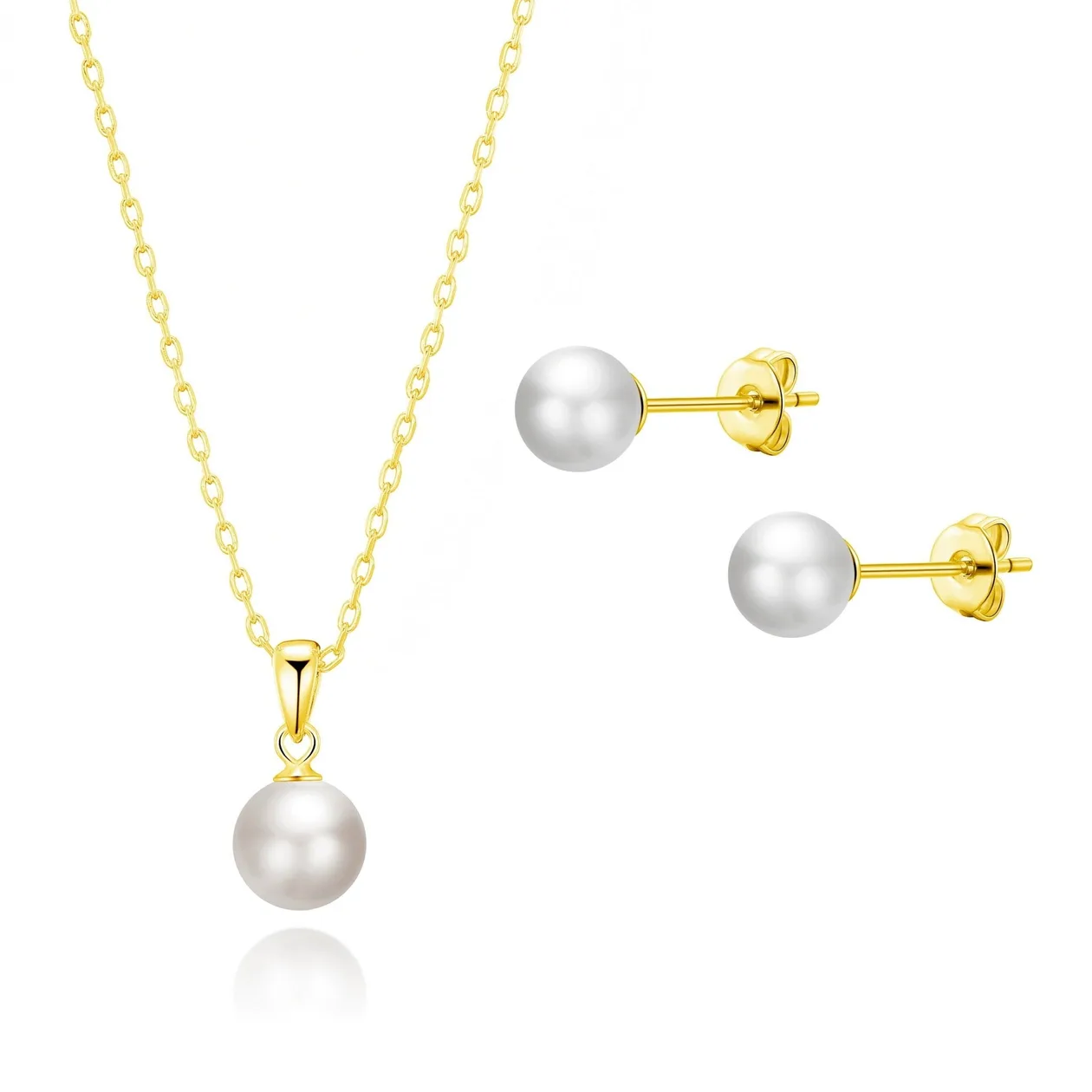 18k Gold Plated Shell Pearl Set: the shop's own photo