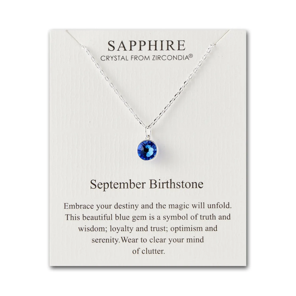 September (Sapphire) Birthstone Necklace Created with Zircondia® Crystals: the shop's own photo