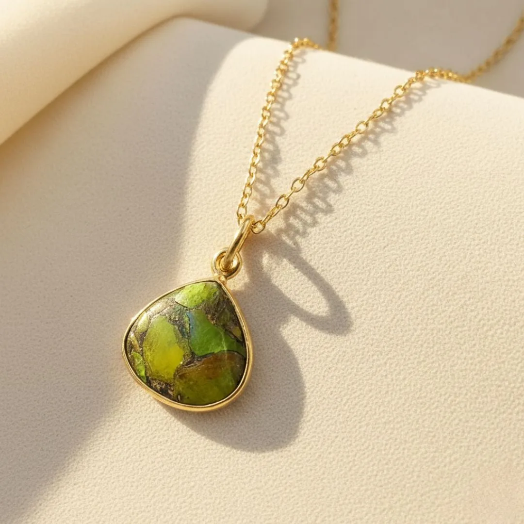 18ct Gold Vermeil Plated Peridot August Birthstone Necklace: the shop's own photo