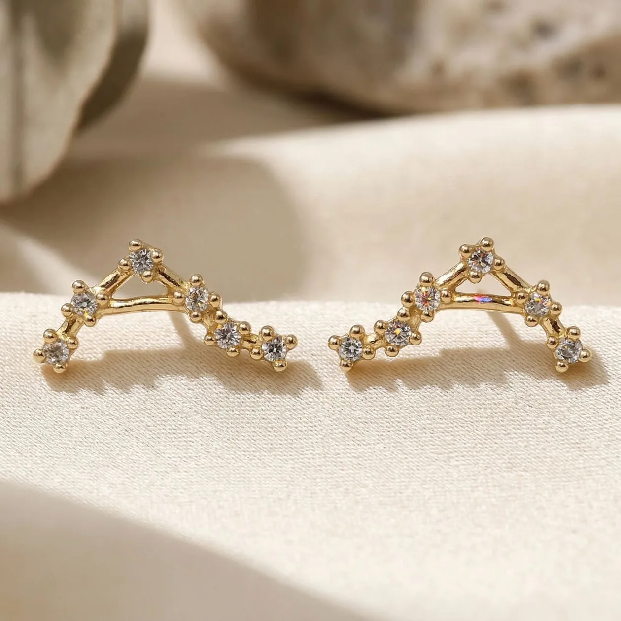Libra Star Sign Constellation Astrology Tiny Zodiac Earrings: the shop's own photo