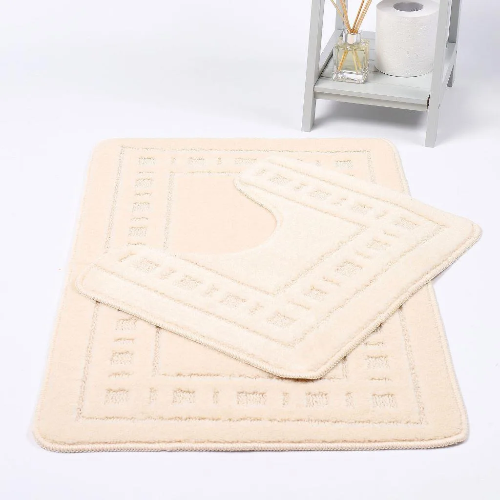 Diem 2pc Bath Mat and Pedestal Set - Cream: the shop's own photo