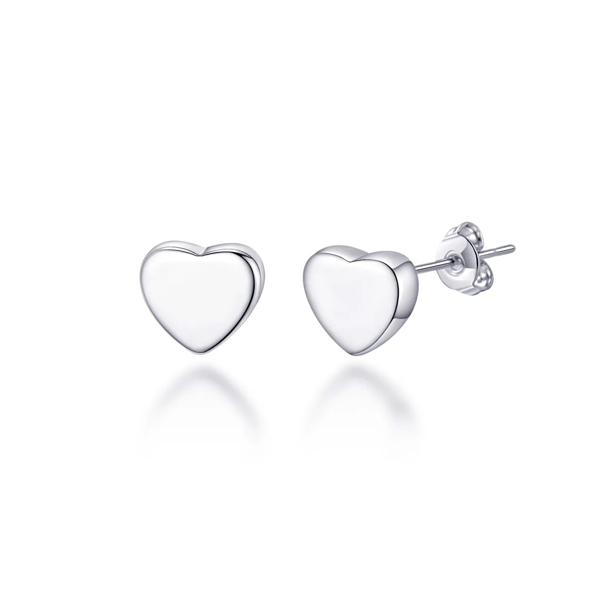 Sterling Silver Stud Earrings - Heart: the shop's own photo