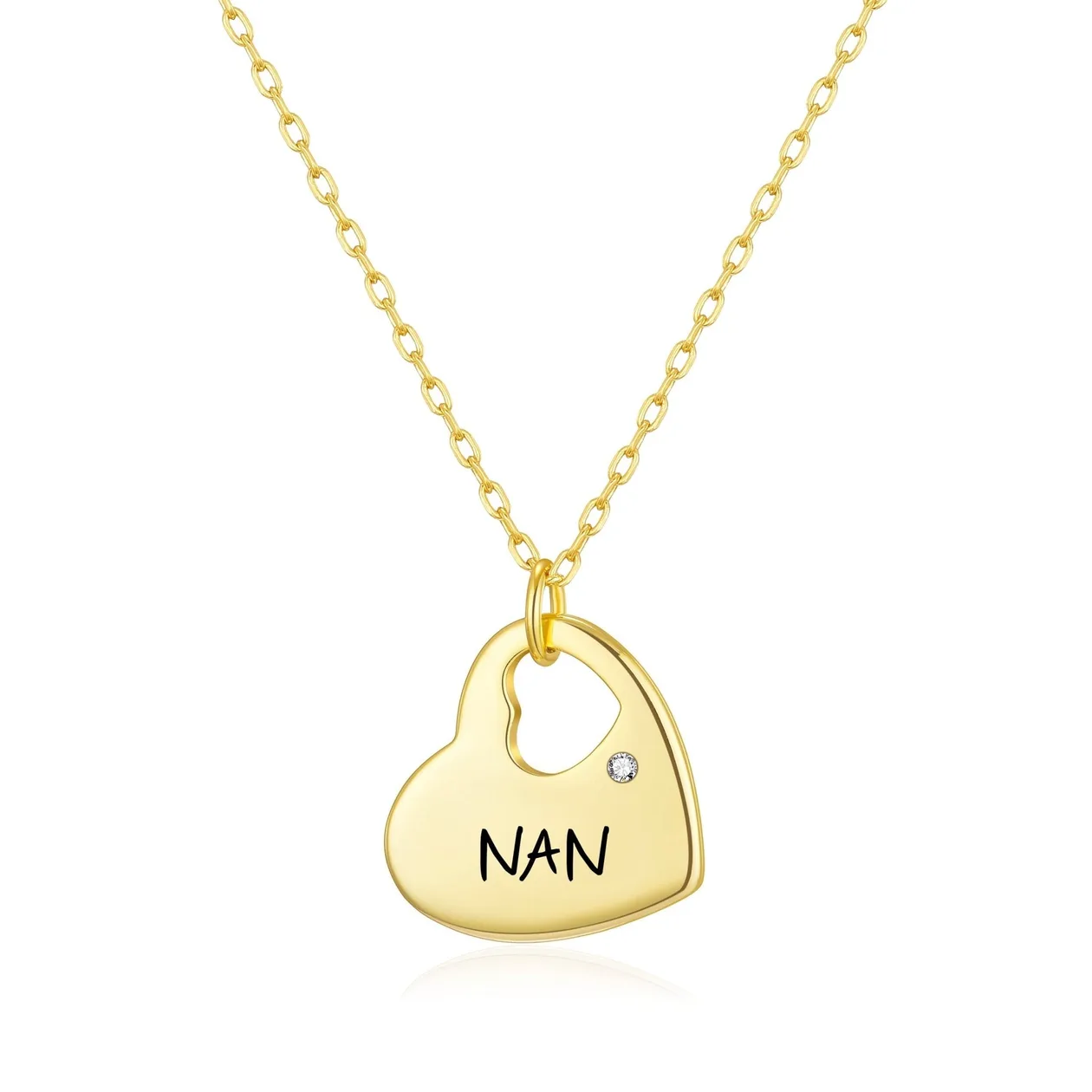 18k Gold Nan Heart Necklace Created with Zircondia® Crystals: the shop's own photo
