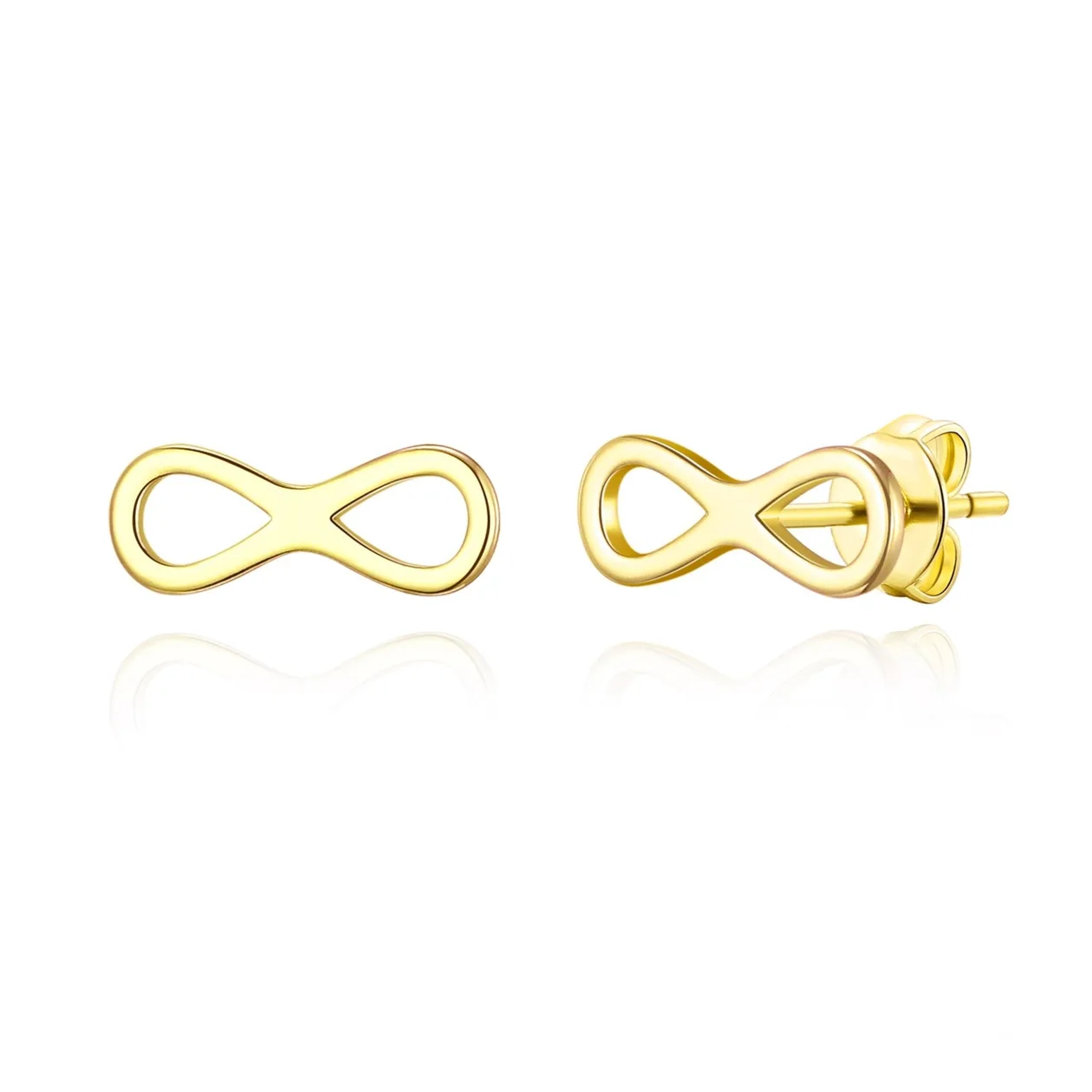 18k Gold Plated Infinity Stud Earrings: the shop's own photo